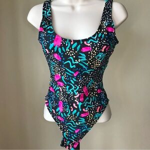 Xhilaration Confetti Print One Piece Swimsuit Size S